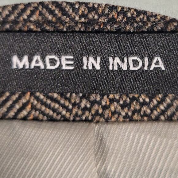 Etienne Aigner Blazer 44L Brown Herringbone Lambswool Sport Coat India Vtg - Picture 4 of 15